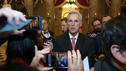 Le chef de file des républicains à la Chambre des représentants, Kevin McCarthy, à Washington (Etats-Unis), le 5 janvier 2023. (TASOS KATOPODIS / AFP)