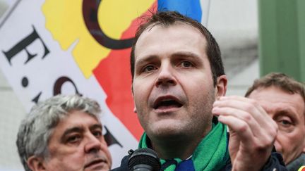 Benoît Teste, à Vitry-sur-Seine, le 13 janvier 2020. (LUDOVIC MARIN / AFP)