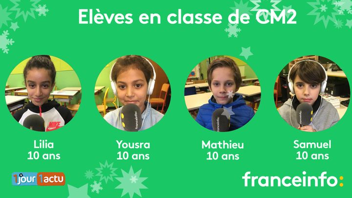 franceinfo junior, une émission en partenariat avec le magazine d'actualités pour enfants 1jour1actu et 1jour1actu.com. (FRANCEINFO / RADIOFRANCE)