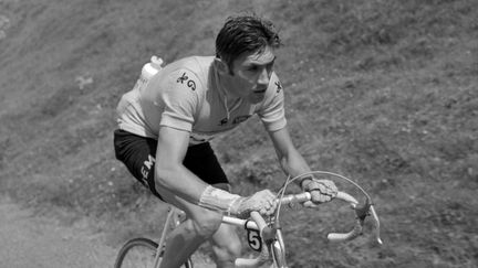 Eddy Merckx sur la route du Tour de France lors de la 17e étape entre Luchon et Mourenx, le 15 juillet 1969. (STAFF / AFP)