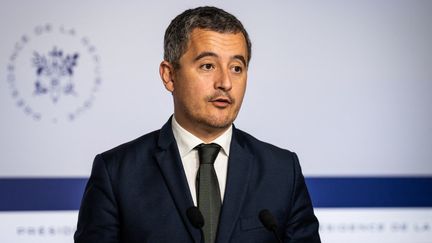 Le ministre de l'Intérieur et de l'Outre-mer, Gérald Darmanin, à Paris, le 10 novembre 2022. (XOSE BOUZAS / HANS LUCAS / AFP)