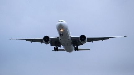 Un avion Boeing&nbsp;777-300ER&nbsp;arrive sur le&nbsp;tarmac de l'aéroport Roissy-Charles&nbsp;de Gaulle le 3 juin 2021. (GEOFFROY VAN DER HASSELT / AFP)