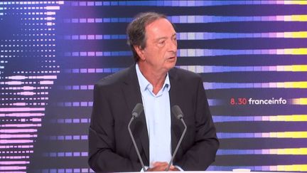 Michel-Édouard Leclerc, patron des centres E. Leclerc était l'invité du "8h30 franceinfo", jeudi 1er septembre 2022. (FRANCEINFO / RADIOFRANCE)