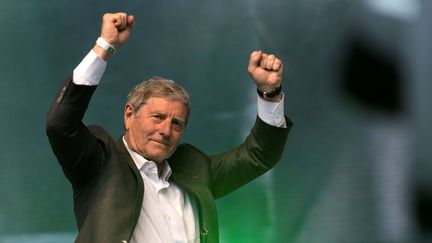 Jean-Michel Larqué, au 40e anniversaire de l'ASSE, et sa finale de la Coupe d'Europe des clubs champions, perdue 1-0 contre le Bayern de Münich à Glasgow. (ROMAIN LAFABREGUE / AFP)