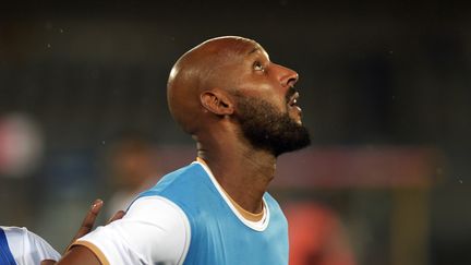 Le footballeur Nicolas Anelka lors d'une séance d'entraînement avec ses coéquipiers du Mumbai City FC à Kolkata en Inde, le 11 octobre 2014 (photo d'illustration).&nbsp; (DIBYANGSHU SARKAR / AFP)