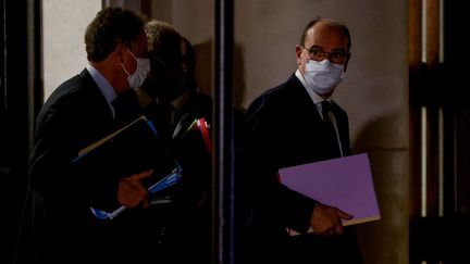 Le Premier ministre, Jean Castex, lors de sa rencontre portant sur le coronavirus avec les leaders de l'opposition à Paris, le mardi 22 septembre 2020 (LUDOVIC MARIN / AFP)