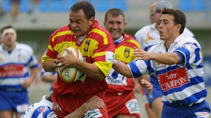 Sylvain Deroeux (à gauche) quand il jouait encore comme 3e ligne pour Perpignan