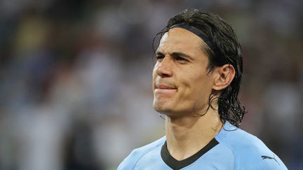 Edison Cavani, le 30 juin 2018, lors du match contre le Portugal, à&nbsp;Sotchi, en Russie. (CHRISTIAN CHARISIUS / DPA / AFP)