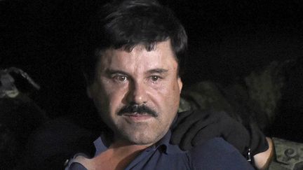 Le narcotrafiquant Joaquin "El Chapo" Guzman, le 8 janvier 2016 après son arrestation. (ALFREDO ESTRELLA / AFP)