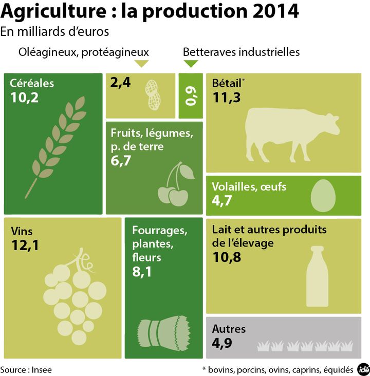 &nbsp; (Ce que produit l'agriculture française © Idé)