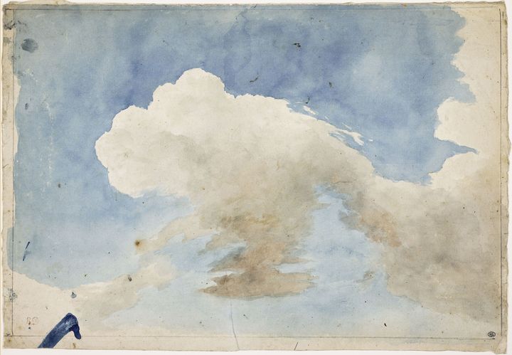 Eugène Delacroix, "Nuages dans le ciel", entre 1798 et 1863, aquarelle, Paris, musée du Louvre, département des Arts graphiques (© RMN-Grand Palais (musée du Louvre) / Michel Urtado)