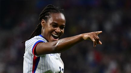 Marie-Antoinette Katoto contre la Nouvelle-Zélande aux Jeux olympiques à Lyon, le 31 juillet 2024. (OLIVIER CHASSIGNOLE / AFP)