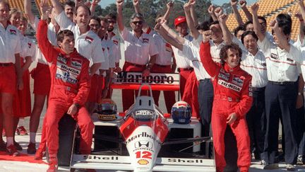 Alain Prost et Ayrton Senna en 1988, sous les couleurs de McLaren-Honda