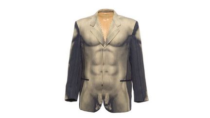 Veste Jean-Paul Gaultier, 1996.  Sergé de rayonne et soie mélangées, imprimé
 (Musée des Arts Décoratifs)