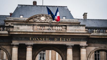 L'entrée du Conseil d'Etat, le 25 janvier 2024 à Paris. (XOSE BOUZAS / AFP)