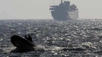 Le ferry Mavi Marmara après l'assaut israélien dans les eaux internationales, le 31 mai 2010 (AFP - Menahem Kahana)