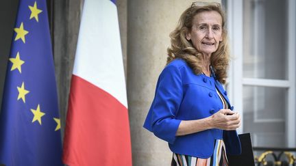 La garde des Sceaux, Nicole Belloubet, à la sortie du Conseil des ministres, le 31 août 2018, à l'Elysée. (STEPHANE DE SAKUTIN / AFP)