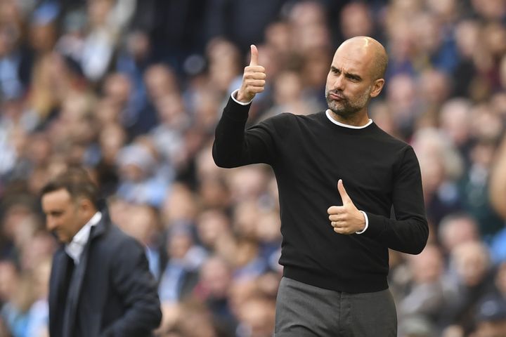 Pep Guardiola (Manchester City). (PAUL ELLIS / AFP)