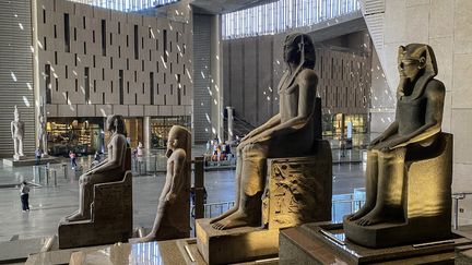 Le hall principal du Grand Musée égyptien, 15 octobre 2024. (MOHAMED ELSHAHED / ANADOLU)