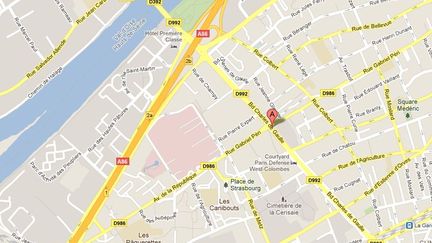 Le boulevard Charles-de-Gaulle &agrave; Colombes (Hauts-de-Seine) o&ugrave; s'est produite la fusillade, mercredi 16 novembre dans l'apr&egrave;s-midi. (Capture d'&eacute;cran GOOGLE MAPS / DR)