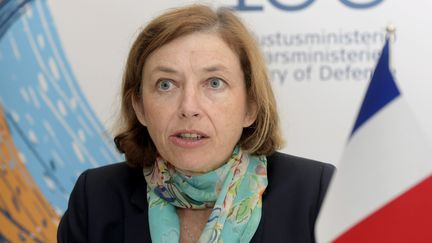 La ministre des Armées, Florence Parly, lors d'une conférence de presse à Helsinki (Finlande), le 23 août 2018.&nbsp;&nbsp; (VESA MOILANEN / LEHTIKUVA / AFP)