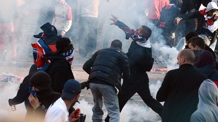 Manifestations au Trocad&eacute;ro, &agrave; Paris, le 13 mai 2013, en marge des c&eacute;l&eacute;brations du titre de champion de France du PSG.&nbsp; (FRANCK FIFE / AFP)