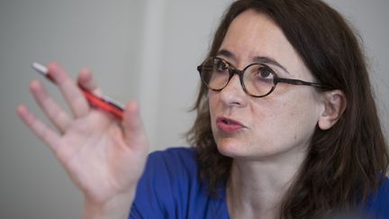 Marie Dosé, lors d'une conférence de presse le 26 avril 2018. (THOMAS SAMSON / AFP)