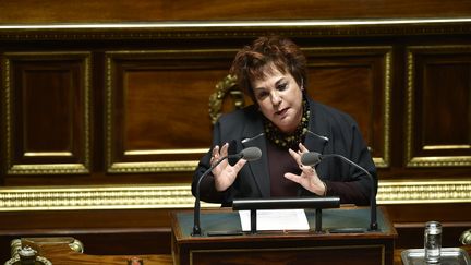 La sénatrice écologiste du Val-de-Marne, Esther Benbassa, au Sénat à Paris, le 22 mars 2016. (MARTIN BUREAU / AFP)