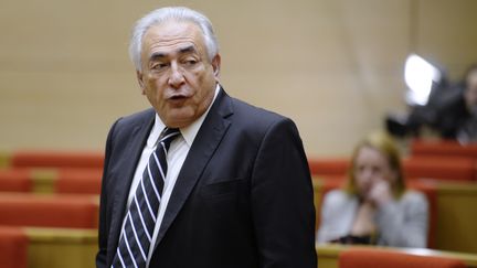 Dominique Strauss-Kahn lors d'une audition au S&eacute;nat portant sur l'&eacute;conomie, &agrave; Paris, le 26 juin 2013. (MARTIN BUREAU / AFP)