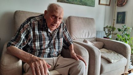 Charles Coste, 100 ans, doyen des médaillés olympiques français. (WILLY MOREAU / RADIOFRANCE)