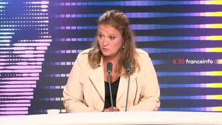 Olivia Grégoire, porte-parole du gouvernement, était jeudi 23 juin l'invitée du 8h30 franceinfo.&nbsp; (FRANCEINFO / RADIOFRANCE)