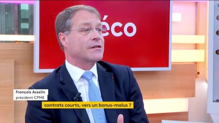 Invité de Jean-Paul Chapel dans ":l'éco", François Asselin, président de la CPME, est venu parler de la taxation des contrats-courts.