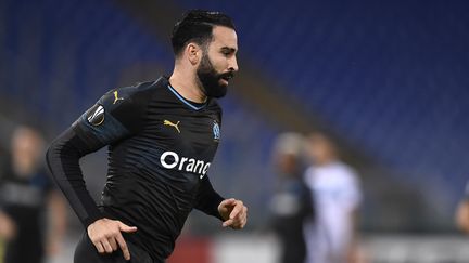 Adil Rami s'échauffe à Rome, la capitale italienne, le 8 novembre 2018. (GIUSEPPE MAFFIA / SPORTPHOTO24 / AFP)