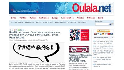 La page d'accueil du site Oulala.net (DR)