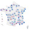 Carte des résultats des élections sénatoriales 2020, mise à jour à 23h. (FRANCEINFO)