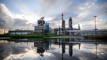 L'usine d'engrais Yara France à Montoir-de-Bretagne (Loire-Atlantique), le 30 novembre 2023. (LOIC VENANCE / AFP)