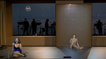 Michael C. Hall et Amy Lennox dans la comédie musicale 'Lazarus', de David Bowie (JUSTIN TALLIS / AFP)