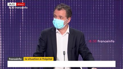 Rémi Salomon,&nbsp;président de la commission médicale de l’APHP, invité du 8h30 franceinfo le mercredi 5 janvier 2022. (FRANCEINFO)