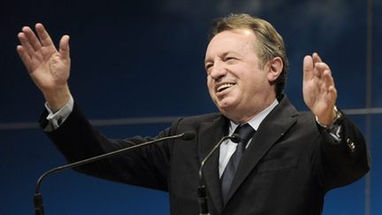 Le président PS du conseil général des Bouches-du-Rhône, Jean-Noël Guérini, au cours d'un meeting éléctoral le 11-3-2010 (AFP - GERARD JULIEN)