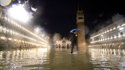 La Place Saint-Marc sous l'eau, vendredi 15 novembre 2019 (FILIPPO MONTEFORTE / AFP)