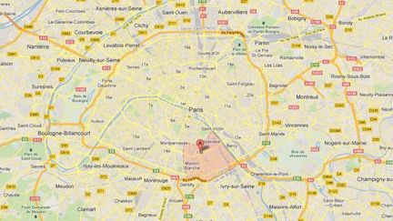 Deux convoyeurs de fonds ont &eacute;t&eacute; agress&eacute;s le 16 octobre 2012 par deux hommes dans le 13e arrondissement de Paris. (GOOGLE MAPS / FTVI)