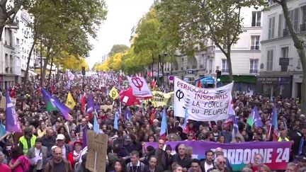 Marche contre la vie chère et l'inaction climatique. Les auditeurs interrogent la médiatrice de Radio France sur le comptage des manifestants.&nbsp; (FRANCEINFO)