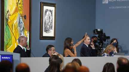 Une vente d'œuvre de Pablo Picasso chez Sotheby's à Las Vegas (Etats-Unis), le 23 octobre 2021. (GABE GINSBERG / GETTY IMAGES NORTH AMERICA)