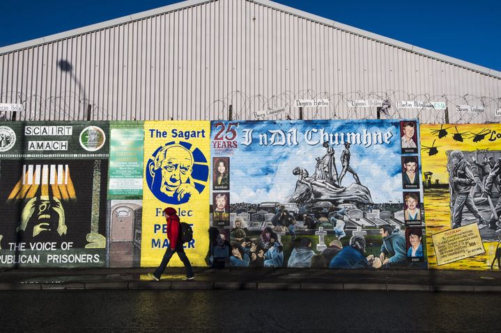 Le mémorial de "Falls road" à Belfast, en Irlande du Nord, photographié en janvier 2015 (EUAN CHERRY / MAXPPP)