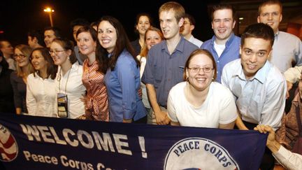 Volontaires américains de «Peace Corps» à leur arrivée à l'aéroport de Phnom Penh, au Cambodge. (AFP/ Chor Sokunthea)