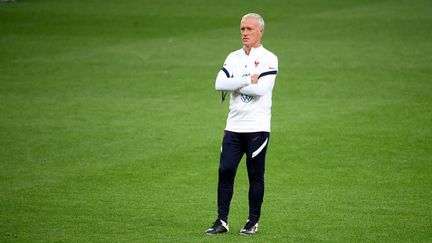 Didier Deschamps et les Bleus disputeront la demi-finale de Ligue des nations face à la Belgique, jeudi 7 octobre. (FRANCK FIFE / AFP)