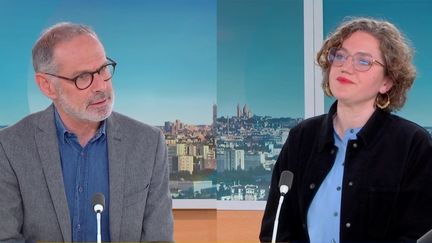 L'eurodéputée et tête de liste EELV, Marie Toussaint, invitée de l'émission #OnVousRépond sur franceinfo, le 15 mars 2024. (franceinfo)