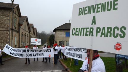 &nbsp; (Manifestation pro-Center Parcs à Roybon le 7 décembre dernier © Maxppp)