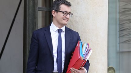 Le ministre de l'Action et des Comptes publics Gérald Darmanin, mercredi 31 janvier 2018 au palais de l'Elysée. (LUDOVIC MARIN / AFP)