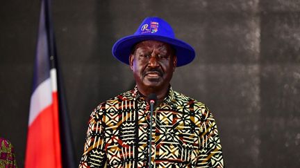 L'opposant et candidat à l'élection présidentielle Raila Odinga, à Nairobi (Kenya), le 16 août 2022. (TONY KARUMBA / AFP)